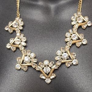 J.crew crystal gold tone Statement Necklace